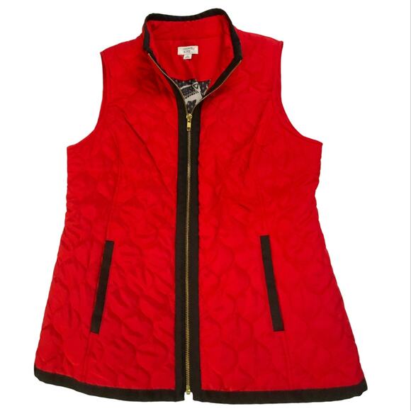 crown & ivy Jackets & Blazers - Red Vest with Black Trim - Size Medium